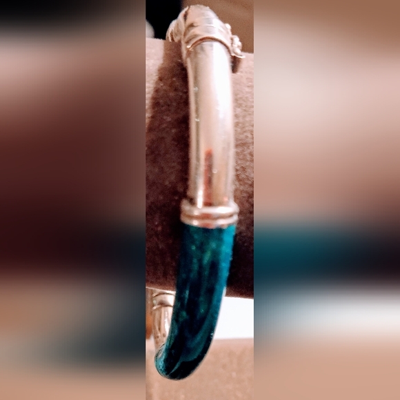 Vintage Milor Sterling Silver Turquoise Enamel Bangle size 7 Bracelet. - Picture 7 of 8